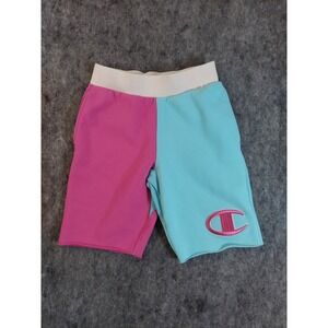 Champion Shorts Mens‎ Small Blue Pink Reverse Weave Big C Fleece Colorblock